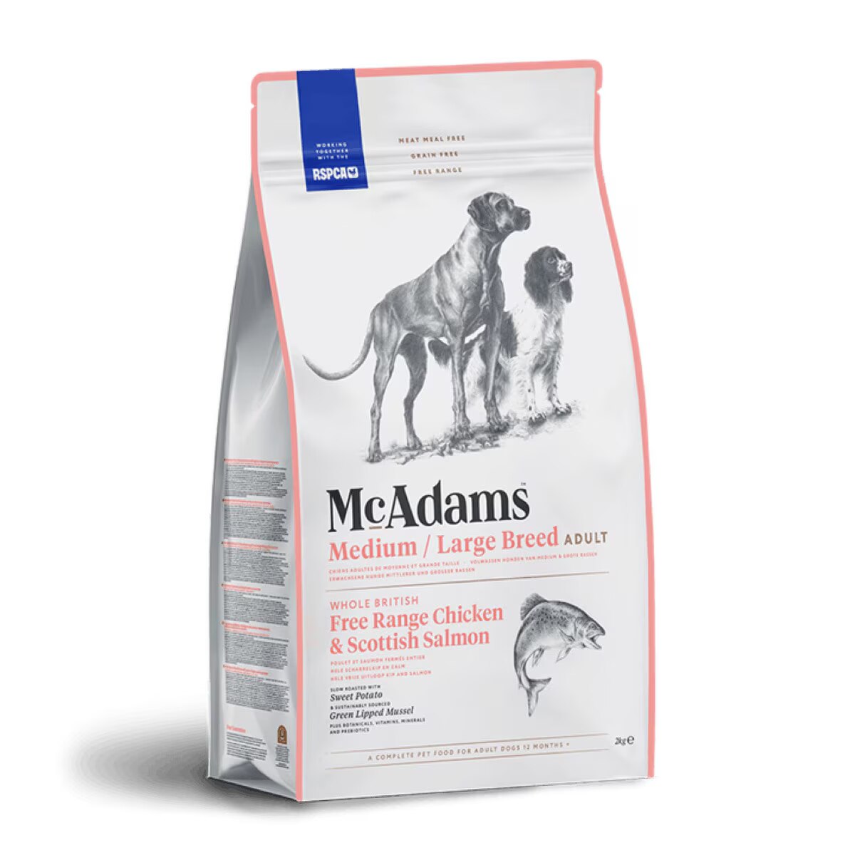 McAdams Mcadams Chicken Salmon Adult Dry Dog Food pet food packaging